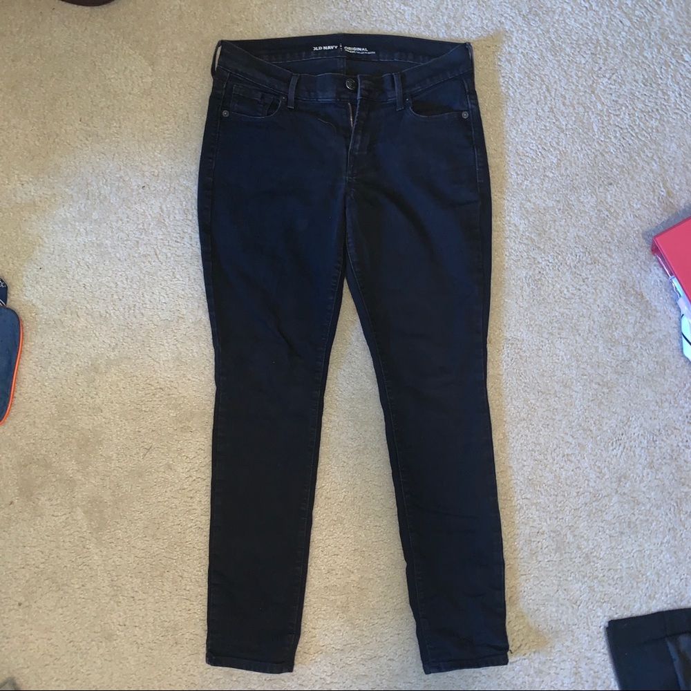 BLACK MID RISE JEANS 4 SHORT - Picture 2 of 7